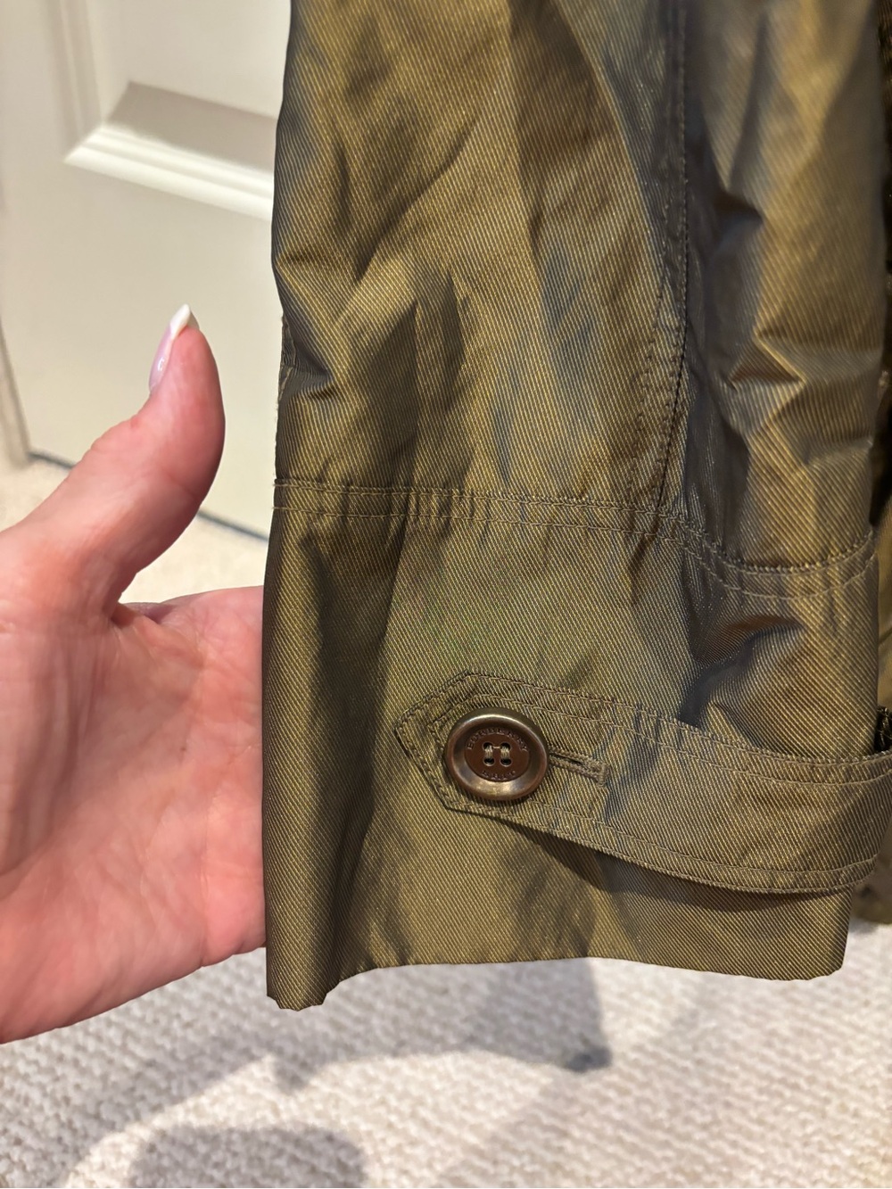 Burberry Brit Women's Olive Green / gold sheen Lightweight utility jacket - Picture 8 of 16